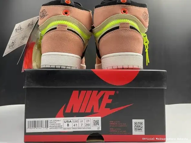 Official Maikesneakers Switch Peach CW6576-800 Jordan Air High 1 0503
